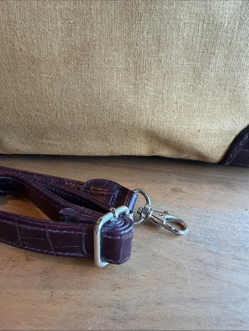 Vintage Bueno Beige Canvas Brown Leather Laptop Travel Shoulder Handbag